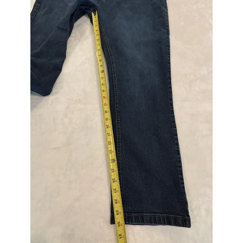 PD&C Stretch Mens Dark Wash Straight Leg Denim Jeans 46x32 Blue